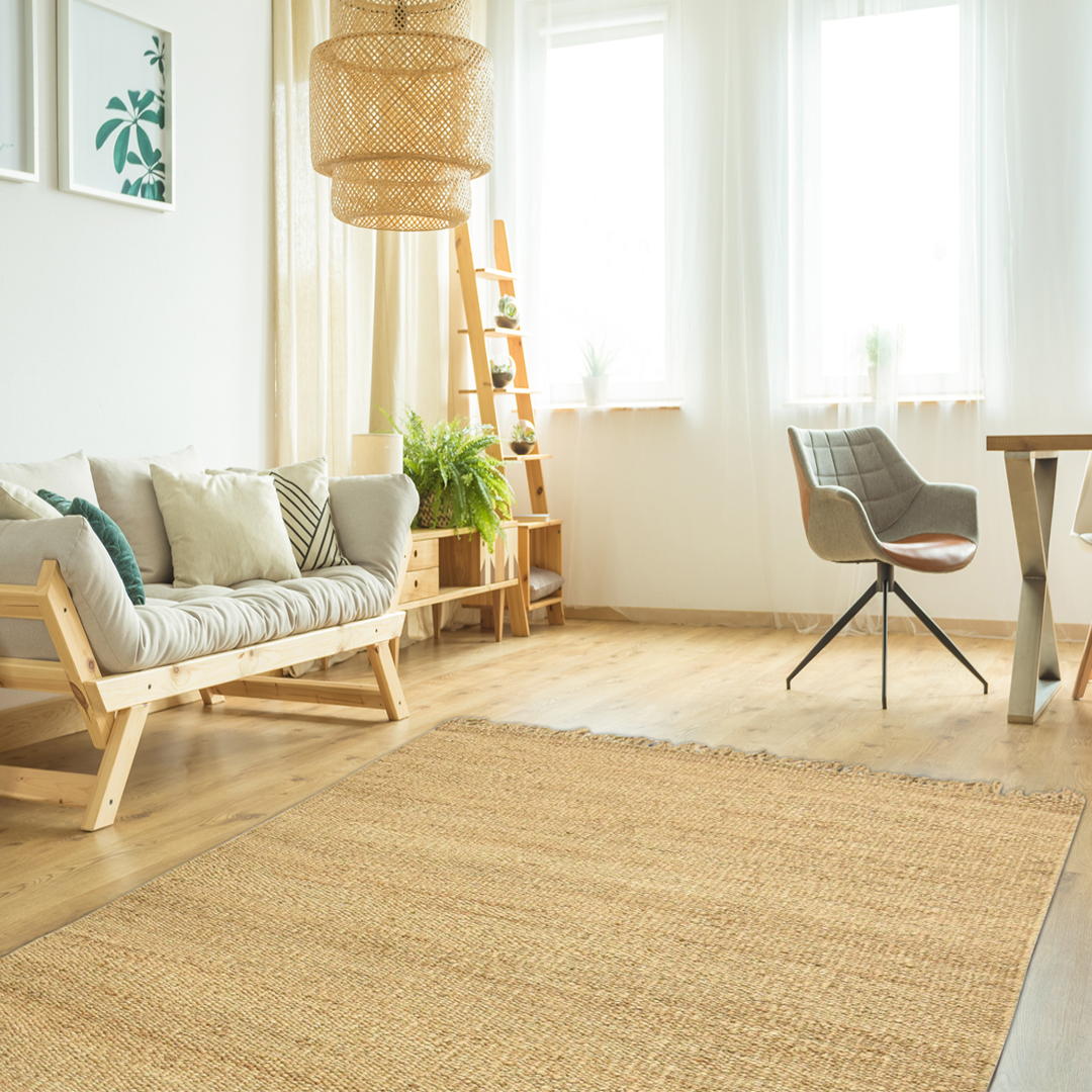 Hand Woven Natural Jute Rug For Home