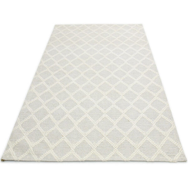 Modern Jaquard Woolen White Carpet