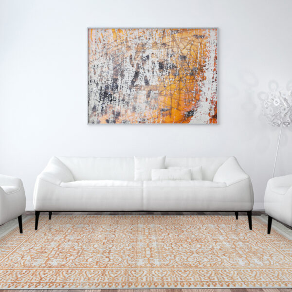 Woven Rugs Cream Orange Color