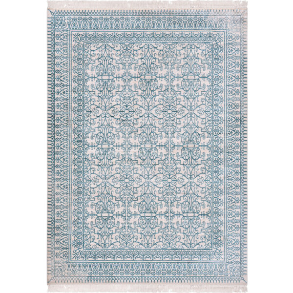 Woven Rugs Cream Turquise Color