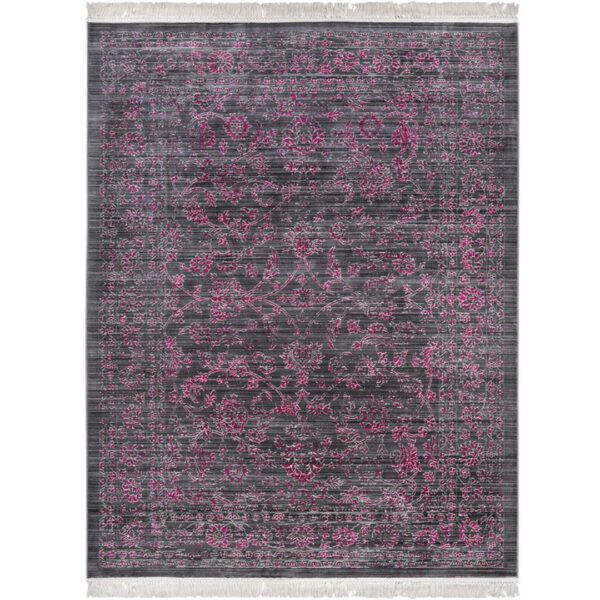 Woven Rugs Grey Pink Color