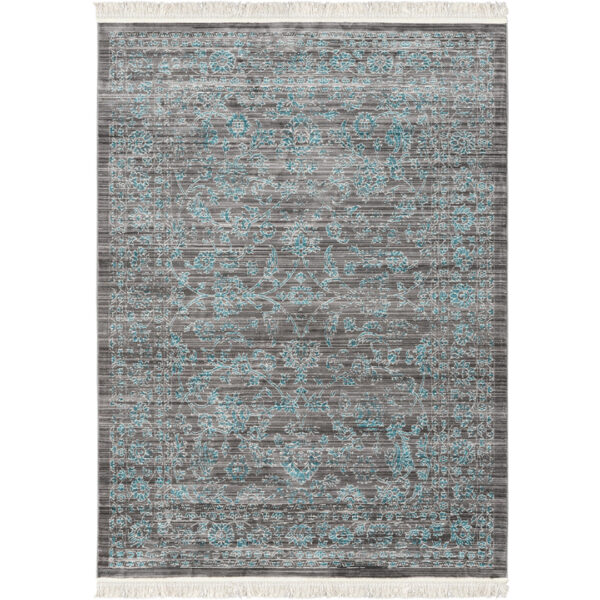 Woven Rugs Grey Turquise Color