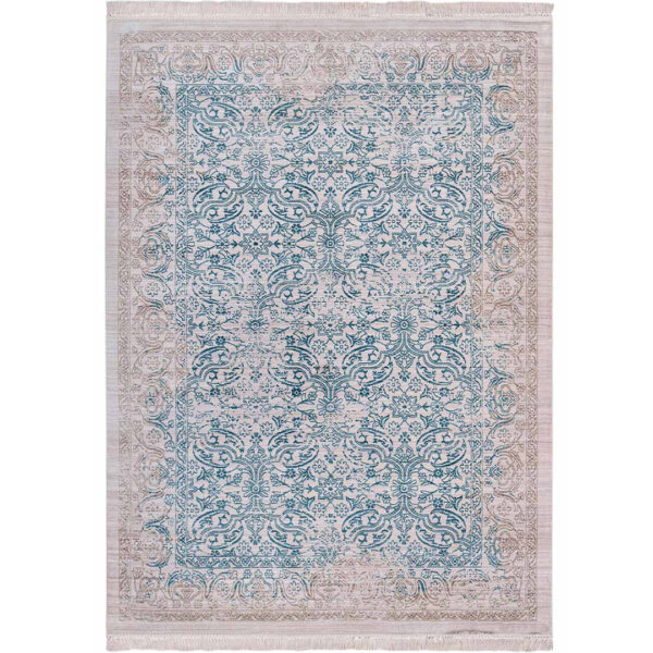 Woven Rugs Cream Turquise Color