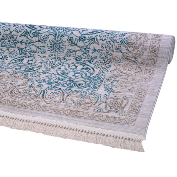 Woven Rugs Cream Turquise Color