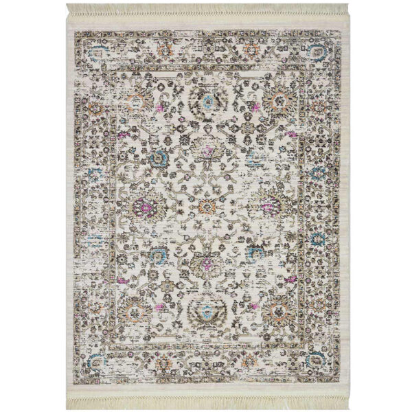 Woven Rugs Cream Pink Color