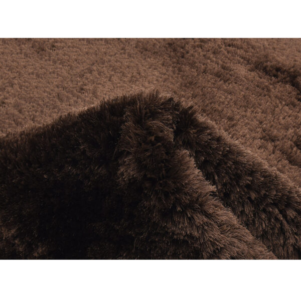 Modern Fluffy Microfiber Shaggy Rugs Brown Color