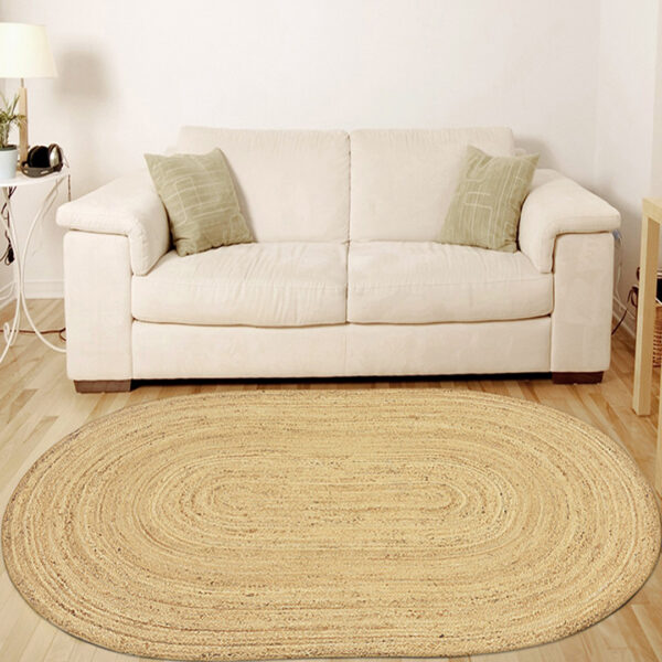 Natural Oval Jute Carpet for Living Room