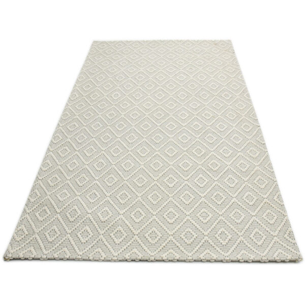 Modern Jaquard Woolen White Carpet
