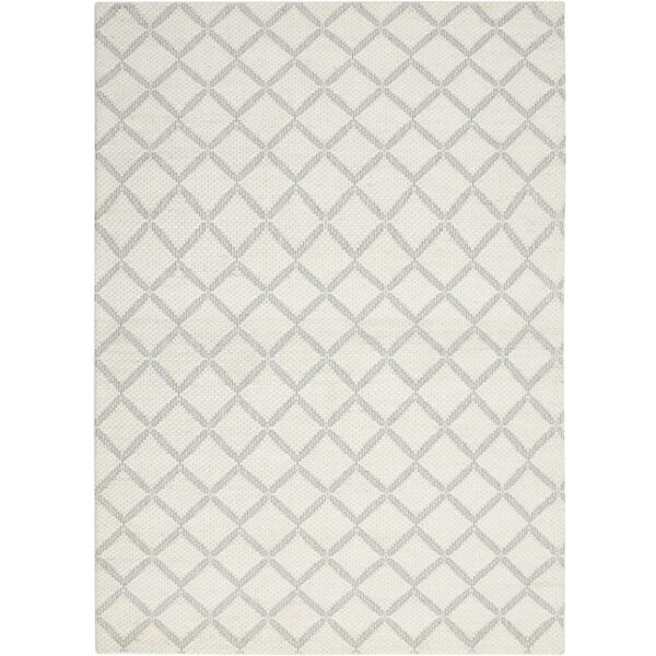 Modern Jaquard Woolen White Carpet