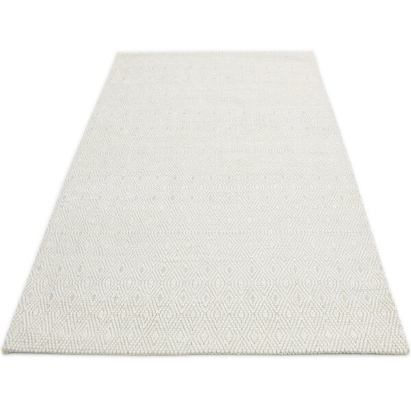 Modern Jaquard Woolen White Carpet