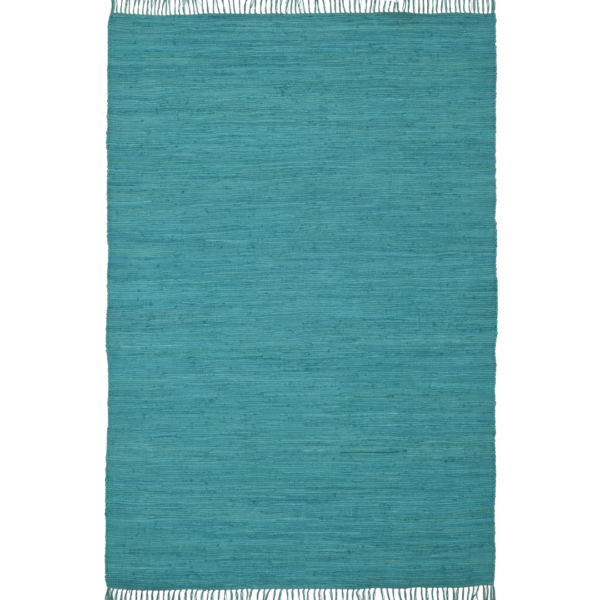 Handcrafted Montana Cotton Rugs Turquoise Color