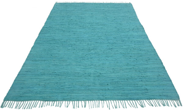 Handcrafted Montana Cotton Rugs Turquoise Color