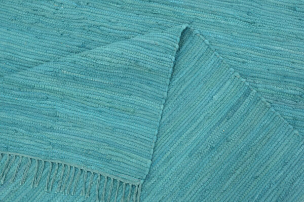 Handcrafted Montana Cotton Rugs Turquoise Color