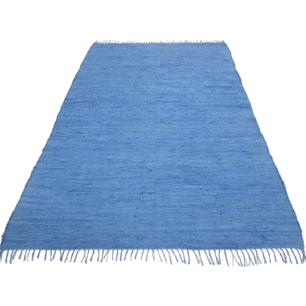 Handcrafted Montana Cotton Rugs Blue Color