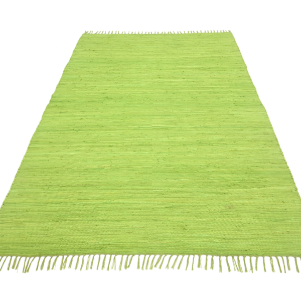 Handcrafted Montana Cotton Rugs Green Color